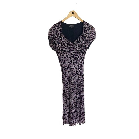 Vintage Nostalgia Women's Floral Printed Cap Sleeve Dress - Large - Picture 1 of 12